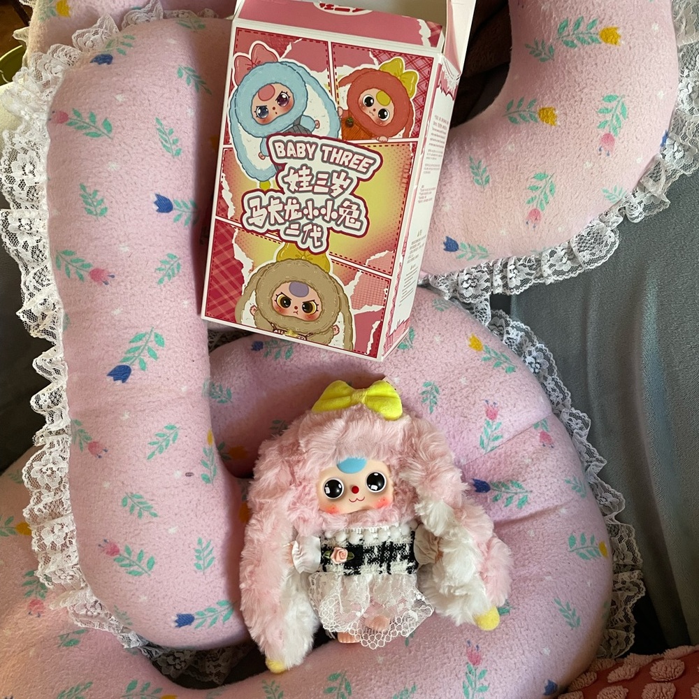 Baby Three Macaron Cute Bunny V2 Plush (Pink) - Picture 3 of 10